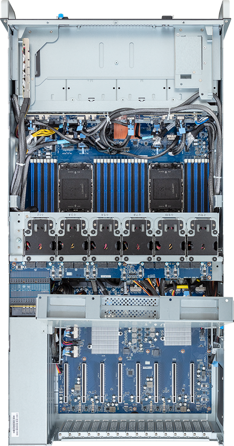 TR DC Rack L40S 8 (1 TB) — Wnętrze od góry